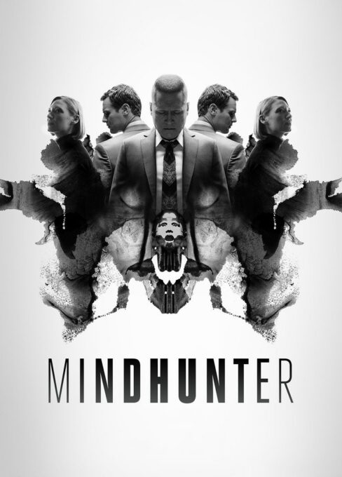 Mindhunter poster featuring characters in a black Rorschach inkblot.